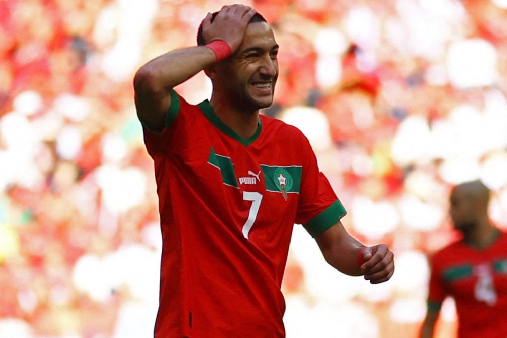 حكيم زياش لاعب المنتخب المغربي 